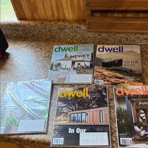 Dwell Magazine Collection with Green, Blue, and Orange Accents